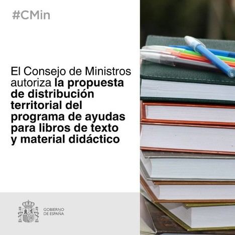 El Gobierno destina 58,5 millones para libros de texto en centros públicos